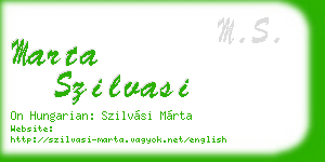marta szilvasi business card